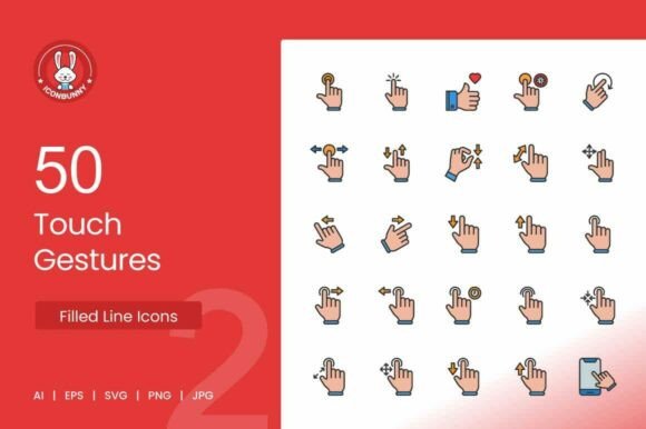 50 Touch Gestures Filled Line Icons: A Designer's Real-World Review