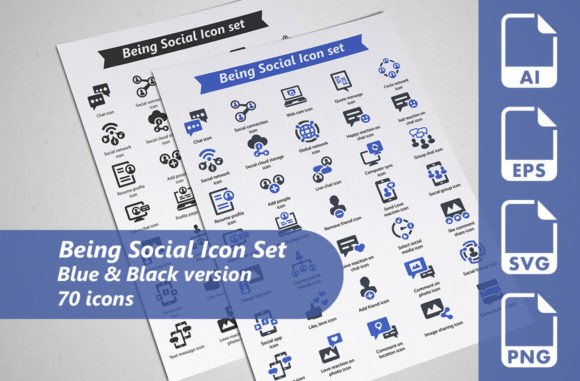 Being Social Icon Set for Modern Graphics and Icons