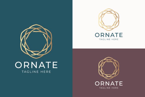 Circular Logo Gold Reflecting Luxury: Premium Graphics & Logo Templates