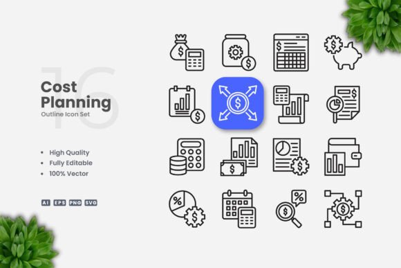 Cost Planning Outline Icons: Essential Graphics for Modern Publishing