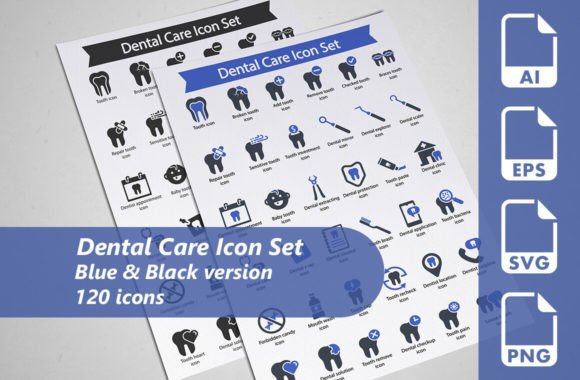 Dental Care Icon Set for Graphics and Icons