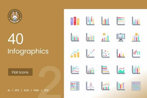 Infographics Flat Multicolor Icons for Modern Graphics