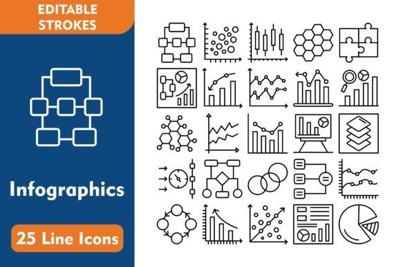 Infographics Line Icon Graphics Review for Sellers