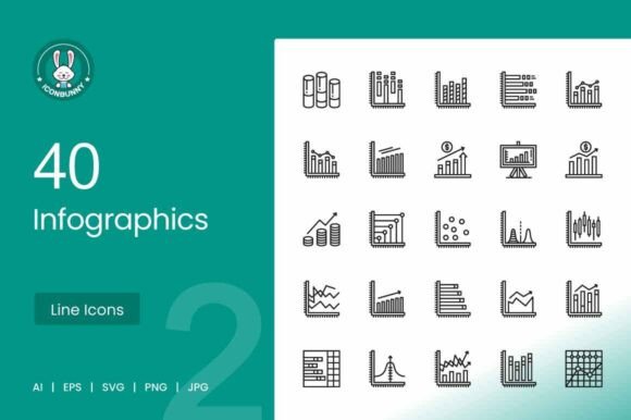 Infographics Line Icons for Graphics and Handmade Design