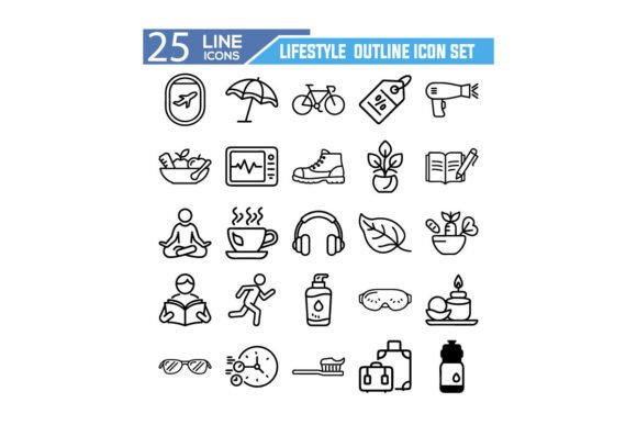 Lifestyle Vector Icon Set for Modern Graphics and Illustrations