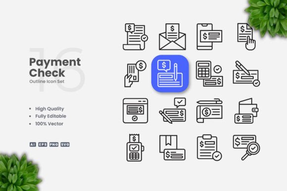 Payment Check Outline Icons: Essential Graphics for Modern Brands