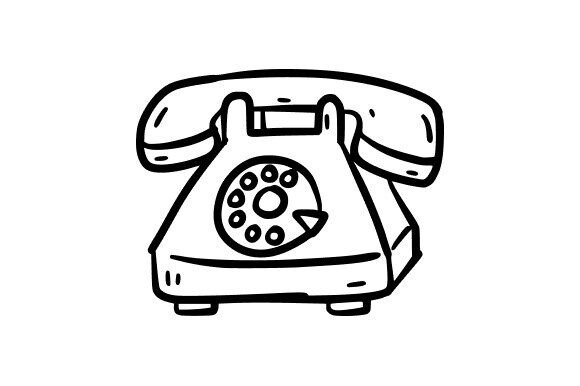 Rotary Dial Phone Drawing: Vintage Graphics & Illustrations for Local Brands