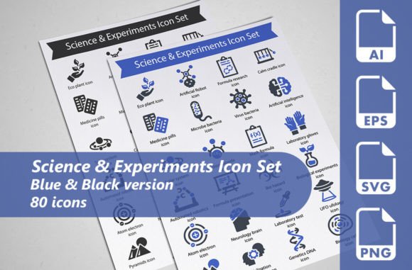 Science Experiments Icon Set for Local Business Graphics