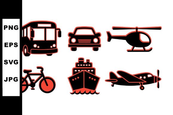 Transportation Vector Set for Graphics and Crafts