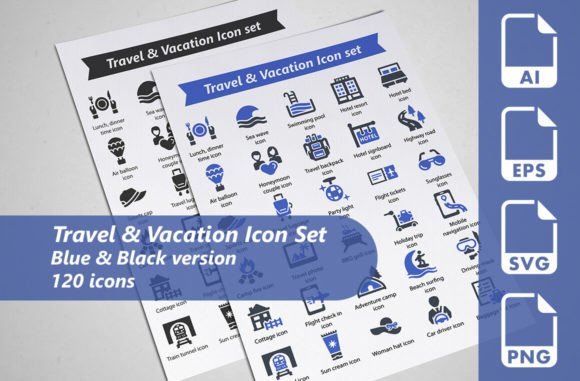 Travel Vacation Icon Set Review for Embroidery Projects