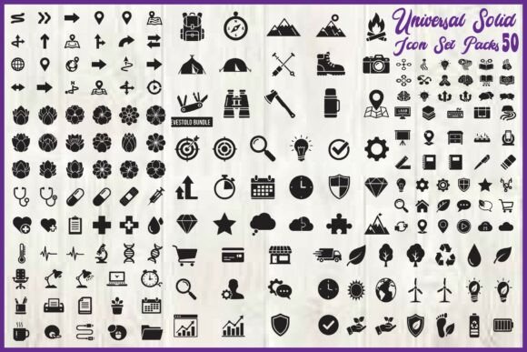 Universal Solid Icon Set: Graphics and Icons for Modern Design